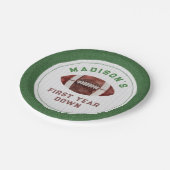 Football eerste jaar down verjaardagsfeestje papieren bordje (Gekanteld)