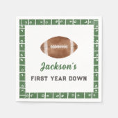 Football Eerste Jaar Down Verjaardagsfeestservette Servet (Voorkant)