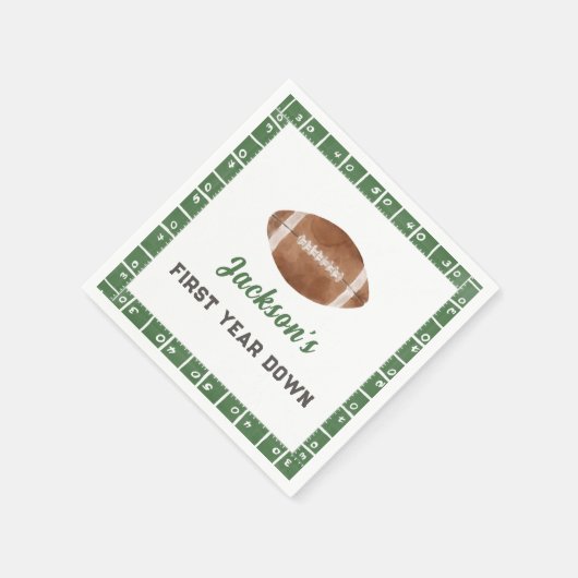 Football Eerste Jaar Down Verjaardagsfeestservette Servet (Hoek)