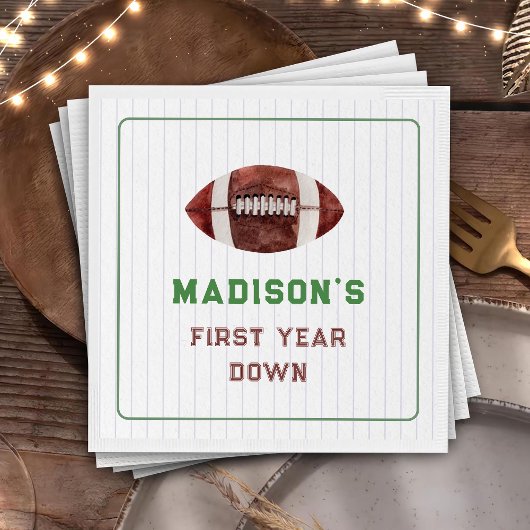 Football Eerste Jaar Down Verjaardagsfeestservette Servet