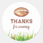 Football eerste jaar na eerste geboorte ronde sticker (Voorkant)