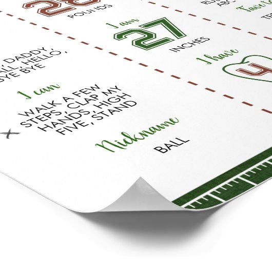 Football Eerste Jaar Verjaardag Milestone Poster (Hoek)