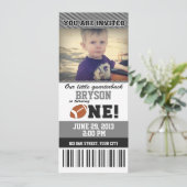 Football eerste verjaardag _ GRAY/ZWART Kaart (Staand voorkant)