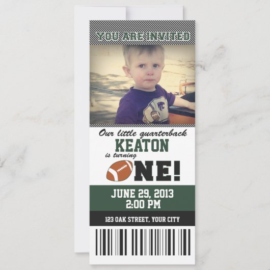 Football eerste verjaardag kaart (Voorkant)