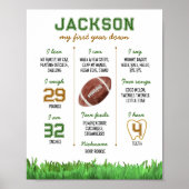 Football Eerste Verjaardag Mijlpaal Poster (Voorkant)