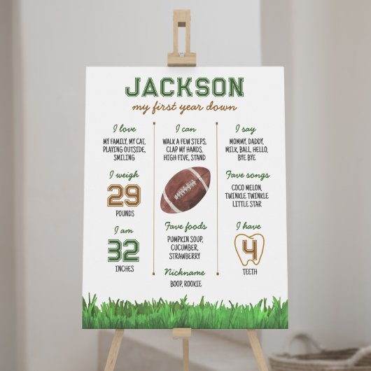 Football Eerste Verjaardag Mijlpaal Poster