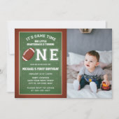 Football Eerste Verjaardagsfoto Kaart (Voorkant)