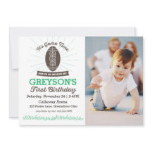 Football eerste verjaardagsfoto-uitnodiging