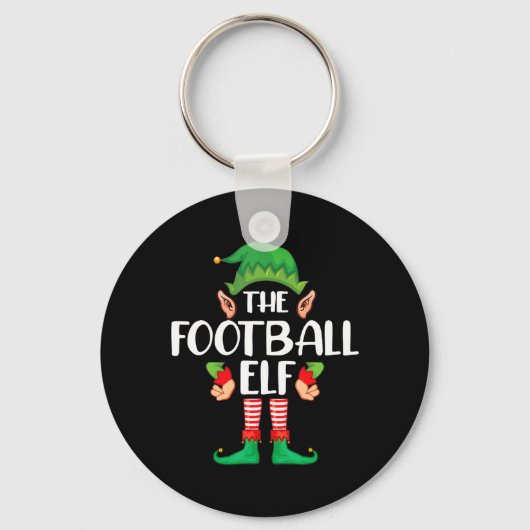 Football Elf Matching Family-kerstfeest Sleutelhanger (Voorkant)