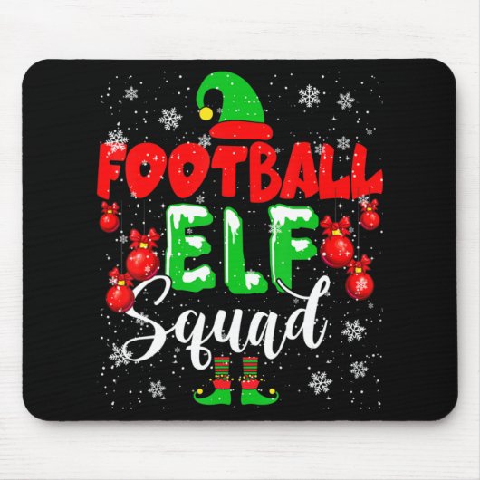 Football ELF Squad Fun Kerstmis ELF Football Play Muismat (Voorkant)