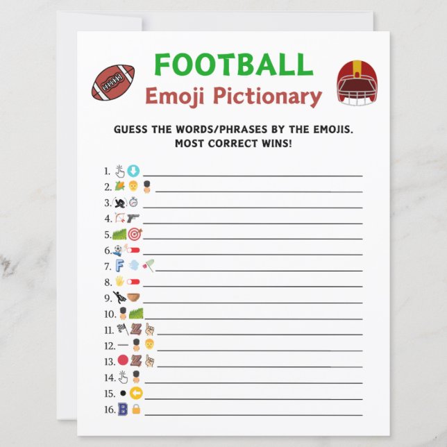 Football Emoji Pictionary spel (Voorkant)