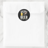 Football en bier dat is waarom ik hier ben - Ameri Ronde Sticker (Tas)