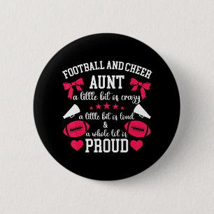 Football en Cheer Tante Trots Football & Cheer Ronde Button 5,7 Cm