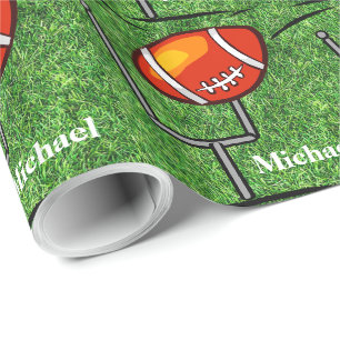 Football en doel post gepersonaliseerd cadeau cadeaupapier