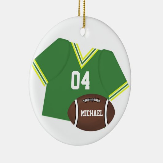  Football en Groene Jersey Ornament (Rechts)