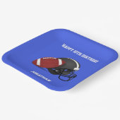 Football en Helm Custom Blue Birthday Papieren Bordje (Gebogen)