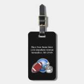 Football en helm gepersonaliseerd bagagelabel (Voorkant verticaal)