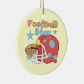 Football en Helmet Football Star T-shirts Keramisch Ornament (Rechts)