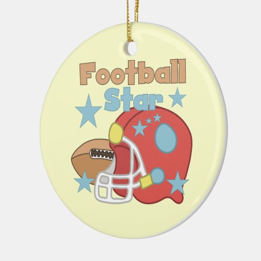 Football en Helmet Football Star T-shirts Keramisch Ornament (Links)