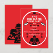 Football en Hotdog House Party Informatiekaartje (Voorkant / Achterkant)