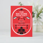 Football en Hotdog House Party Informatiekaartje (Staand voorkant)