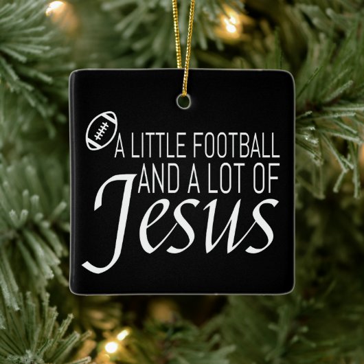 Football en Jesus Keramisch Ornament (Boom)