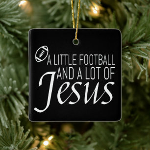 Football en Jezus Keramisch Ornament