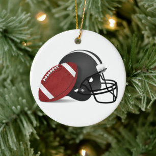 Football en kerstmis keramisch ornament
