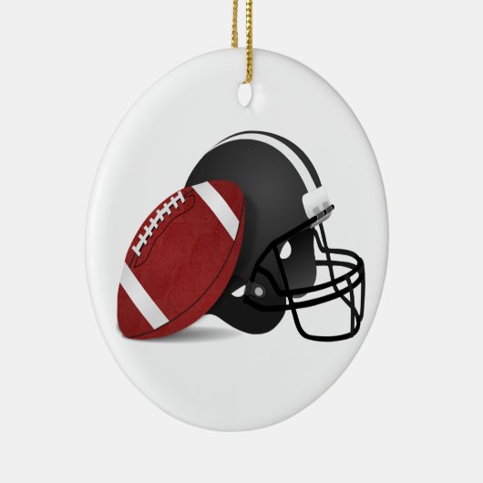 Football en kerstmis keramisch ornament (Rechts)