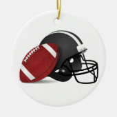 Football en kerstmis keramisch ornament (Voorkant)