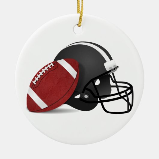 Football en kerstmis keramisch ornament (Voorkant)