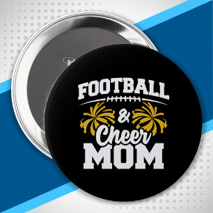 Football en kronkel mam - High School Sports Ronde Button 4,0 Cm