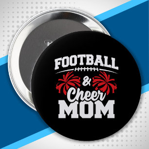 Football en kronkel mam - High School Sports Ronde Button 4,0 Cm