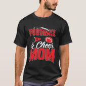 Football en mam Cheerleading Moeder Footbal T-shirt (Voorkant)