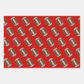 Football en Snowflake Red en Black Kerstmis Inpakpapier Vel (Voorkant 2)