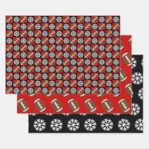 Football en Snowflake Red en Black Kerstmis