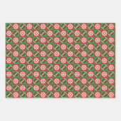 Football en Snowflake Red en Green Kerstmis Inpakpapier Vel (Voorkant)