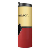 Football en Speler Silhouet personaliseren Thermosbeker (Geroteerd rechts)