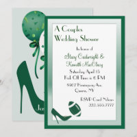 Football en Stiletto Wedding Shower-uitnodiging