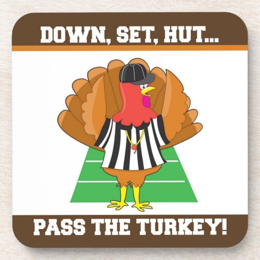 Football en Turkse Thanksgiving Kunststof Onderzet Bier Onderzetter (Voorkant)