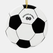 Football- en Voetbal-versiering met naam en nummer Keramisch Ornament (Voorkant)