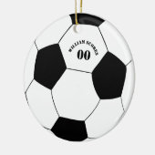 Football- en Voetbal-versiering met naam en nummer Keramisch Ornament (Links)