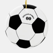 Football- en Voetbal-versiering met naam en nummer Keramisch Ornament (Achterkant)
