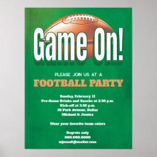 Football Evenement Game Feest Uitnodiging Poster