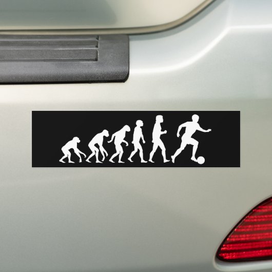 Football evolutie bumpersticker (Op auto)