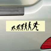 Football evolutie bumpersticker (Op auto)