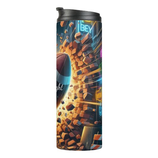 Football Explosion Urban Alley Neon Thermosbeker (Geroteerd rechts)