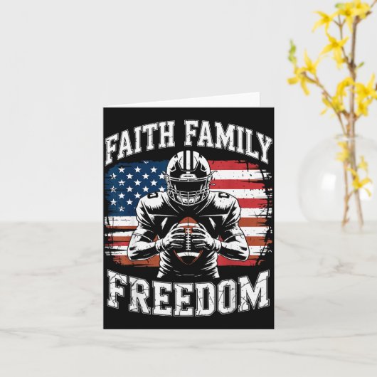 Football Faith Family Dom Patriotic Christian Foot Kaart (Gele Bloem)