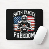 Football Faith Family Dom Patriotic Christian Foot Muismat (Met muis)