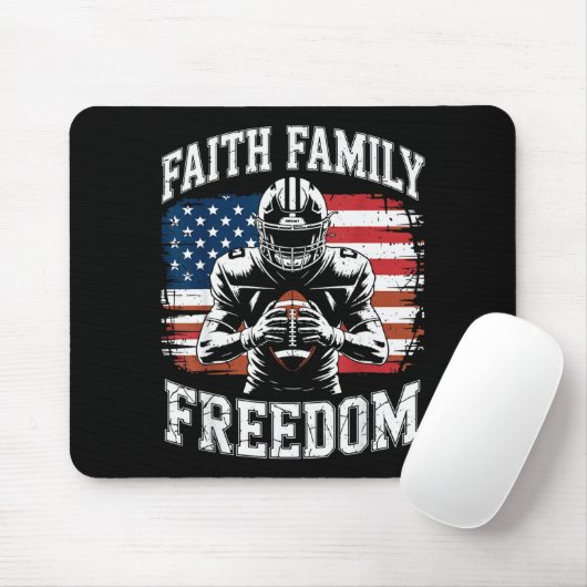 Football Faith Family Dom Patriotic Christian Foot Muismat (Met muis)